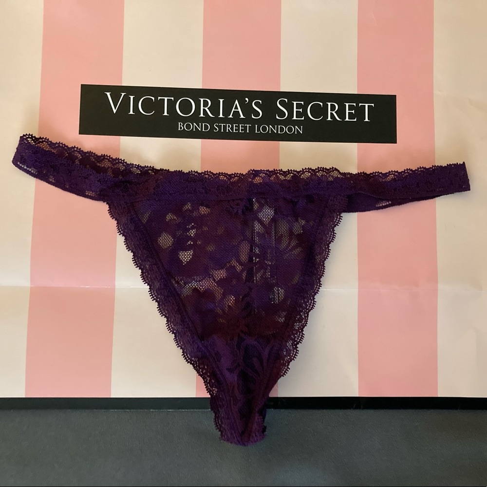 3/$30 NWT VS sexy lace V string - deep purple/burgundy - Picture 4 of 10